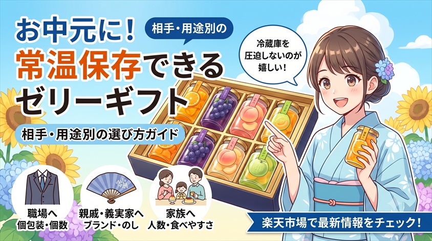 お中元のゼリー ギフトで常温！相手・用途別の選び方ガイド