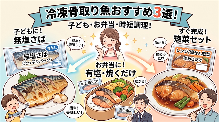 冷凍の骨取り魚おすすめ3選！子ども・お弁当・時短調理で選び方が変わる