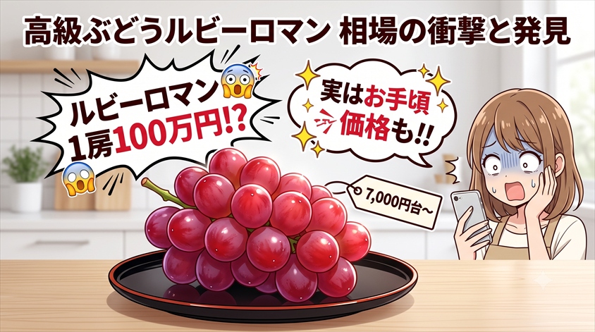 ルビーロマンの値段は？1房・1粒の相場と初競り価格、楽天3商品を比較
