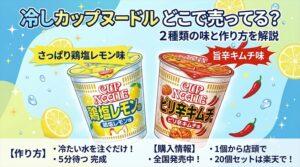 冷やしカップヌードルはどこで売ってる？2種類の味と作り方を解説