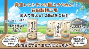 青空レストランのそうめんは石田製麺工場｜楽天で買える2商品を比較