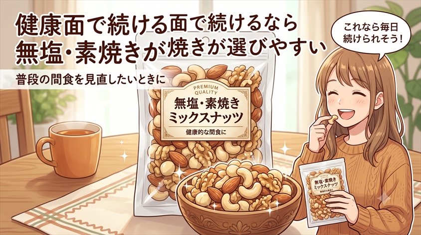 健康面で続けるなら無塩・素焼きが選びやすい
