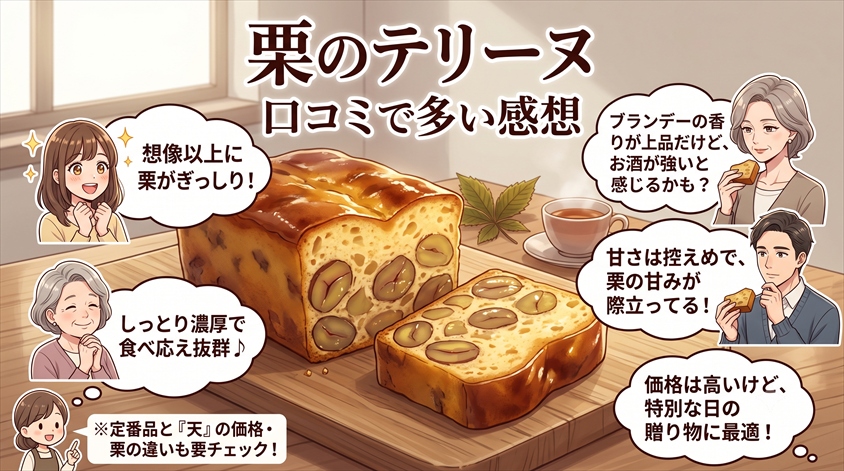 栗のテリーヌの口コミで多い感想