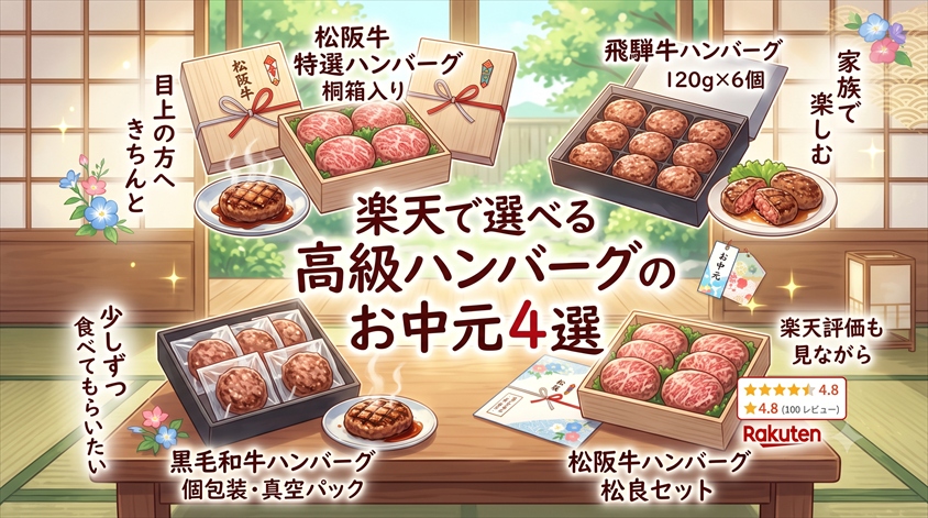 楽天で選べる高級ハンバーグのお中元4選