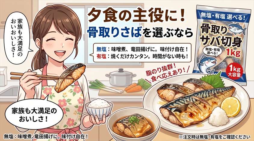 骨取りさばを選ぶなら｜骨取りサバ切身 1kg