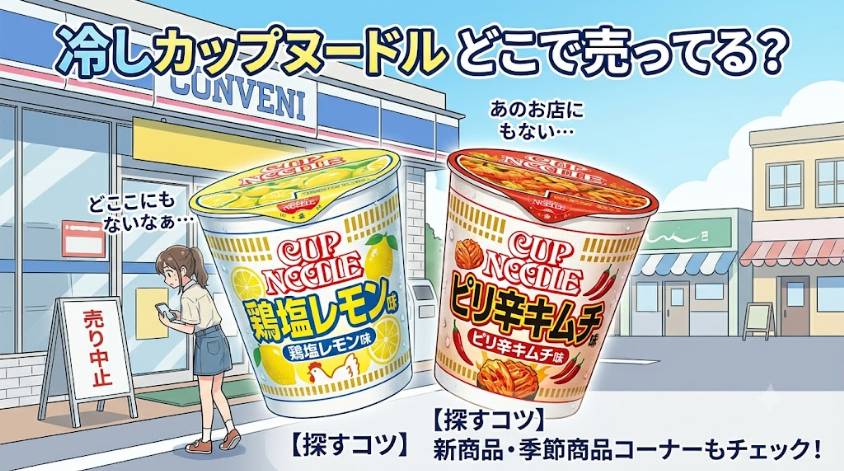 冷やしカップヌードルはどこで売っている？