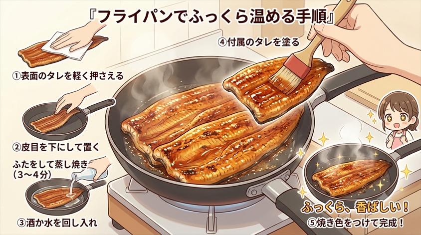 フライパンでふっくら温める手順