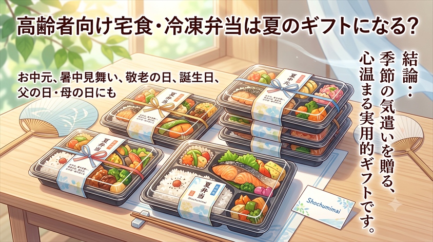 高齢者向け冷凍弁当は夏ギフトになる？宅食3選と選び方のポイント