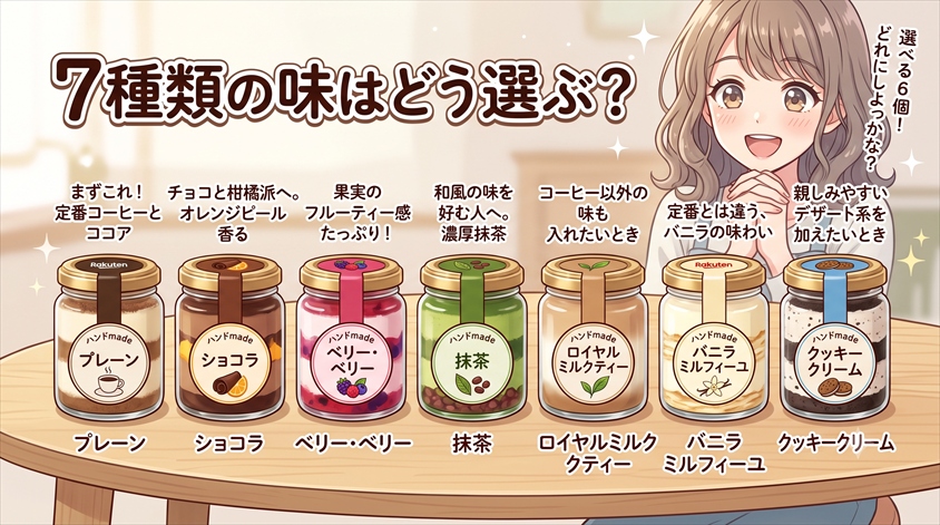 7種類の味はどう選ぶ？