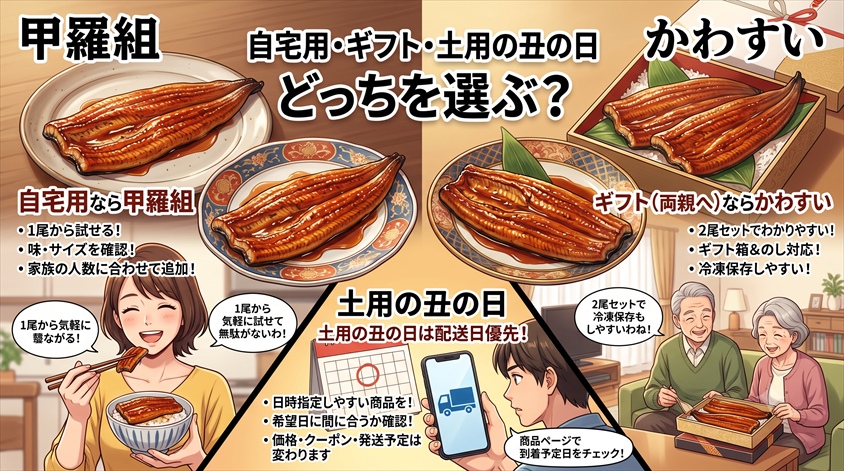 自宅用・ギフト・土用の丑の日ならどっち？