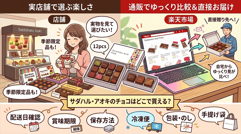 サダハル・アオキのチョコはどこで買える？店舗と楽天通販の違い