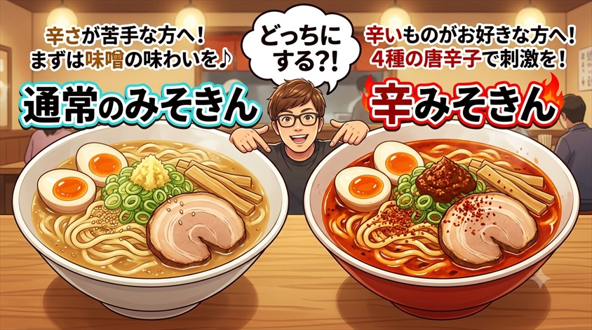 通常のみそきんと辛みそきん、どちらを選ぶ？