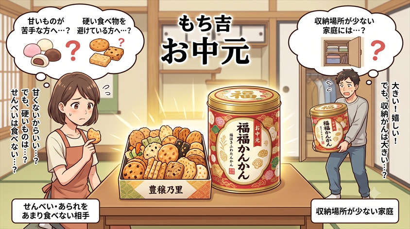 もち吉のお中元が合わない相手