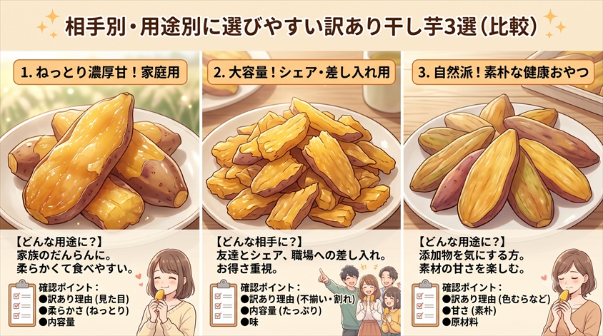 楽天で選びやすい訳あり干し芋3選の比較
