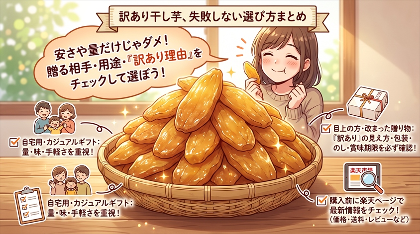 訳あり干し芋は自宅用・親しい相手向けに選びやすい