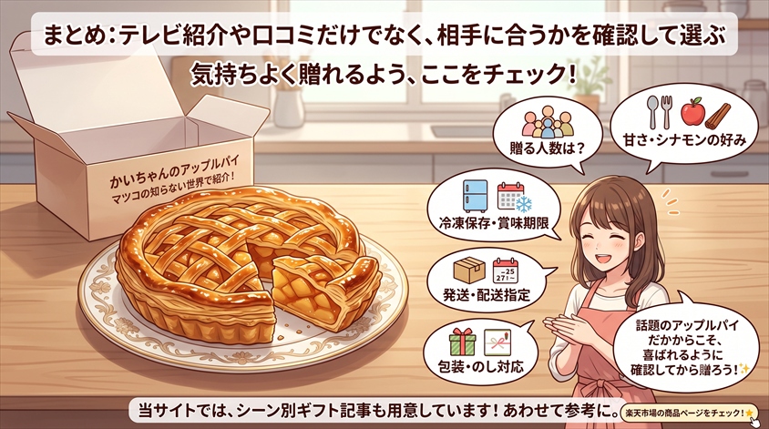 かいちゃんのアップルパイを選ぶ前のまとめ