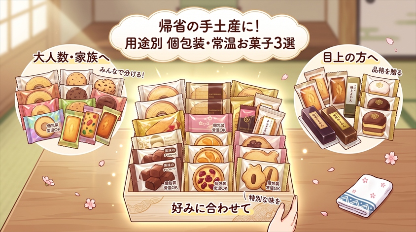 帰省の手土産に選びやすい個包装・常温のお菓子3選