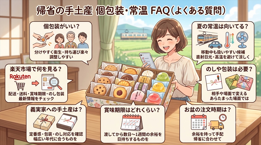 帰省 手土産 個包装 常温に関するよくある質問（FAQ）