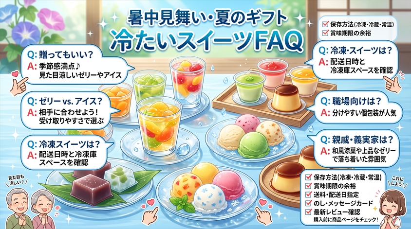 暑中見舞いに冷たいスイーツを贈る前のQ&A