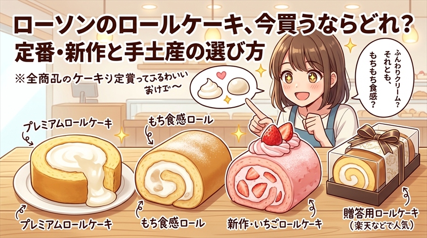 ローソンのロールケーキ、今買うならどれ?定番・新作と手土産の選び方