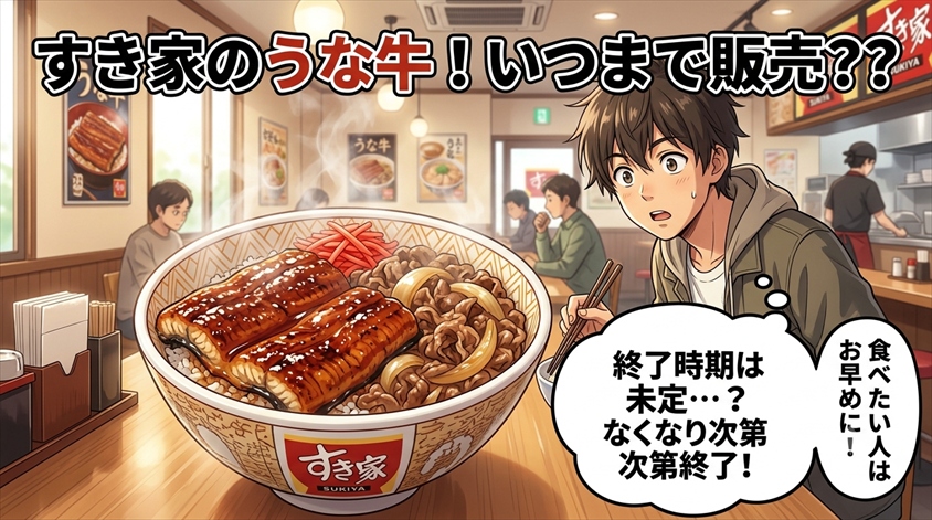 すき家のうなぎ・うな牛は2026年いつまで販売されるのか