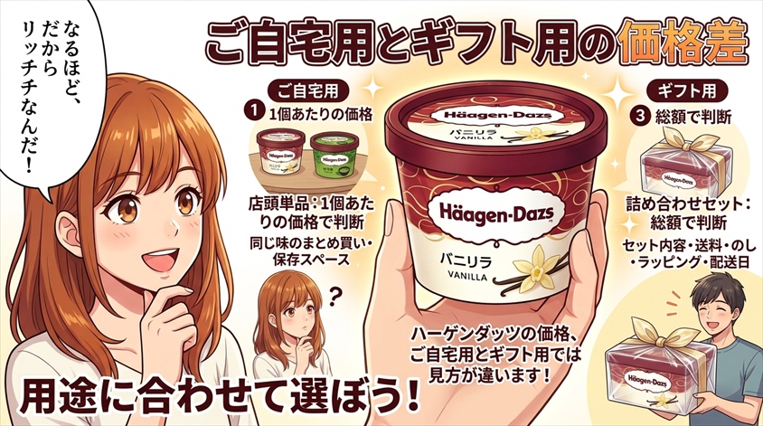 自宅用とギフト用では価格の見方が違う