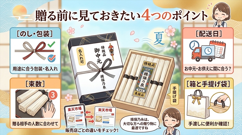 贈る前に見ておきたい4つのポイント