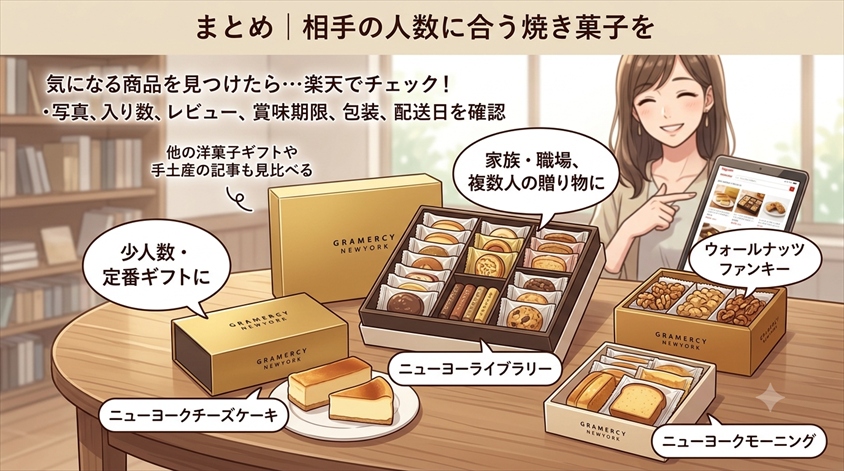 まとめ｜相手の人数に合う焼き菓子を選んでくださいね
