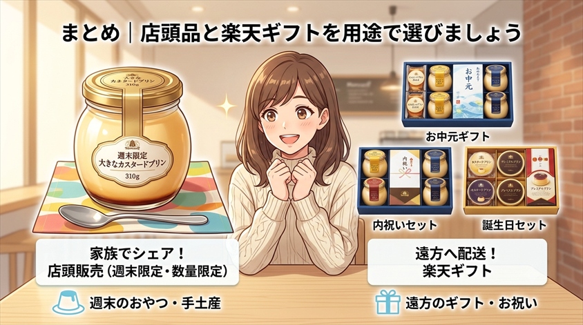 まとめ|店頭品と楽天ギフトを用途で選びましょう