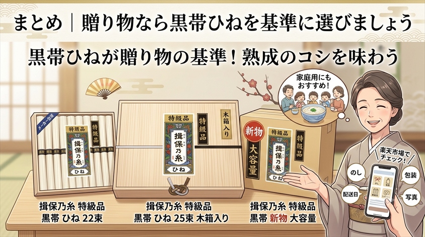 まとめ｜贈り物なら黒帯ひねを基準に選びましょう